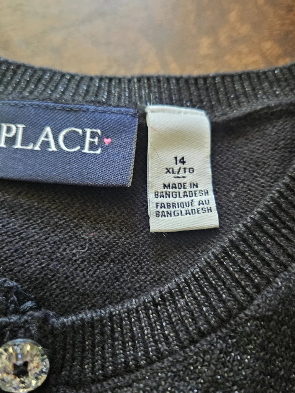 The Children's Place Black Sparkle Cropped Cardigan